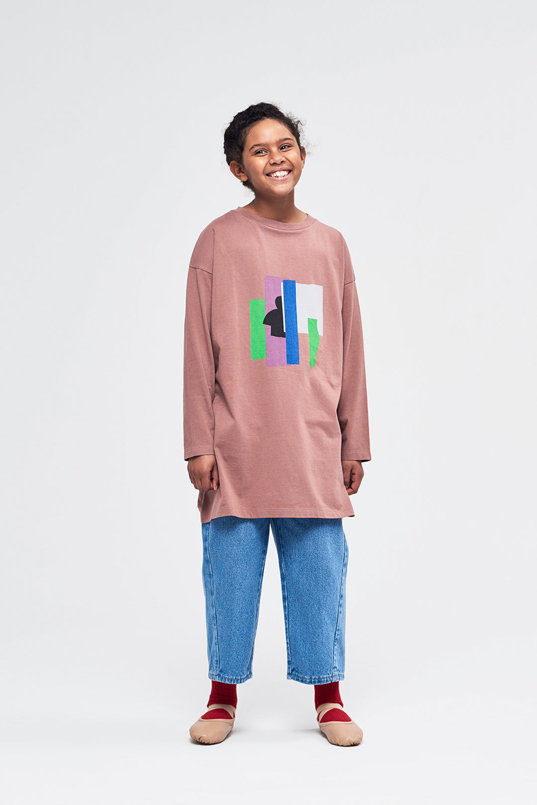 LS Tee Dress - Cognac