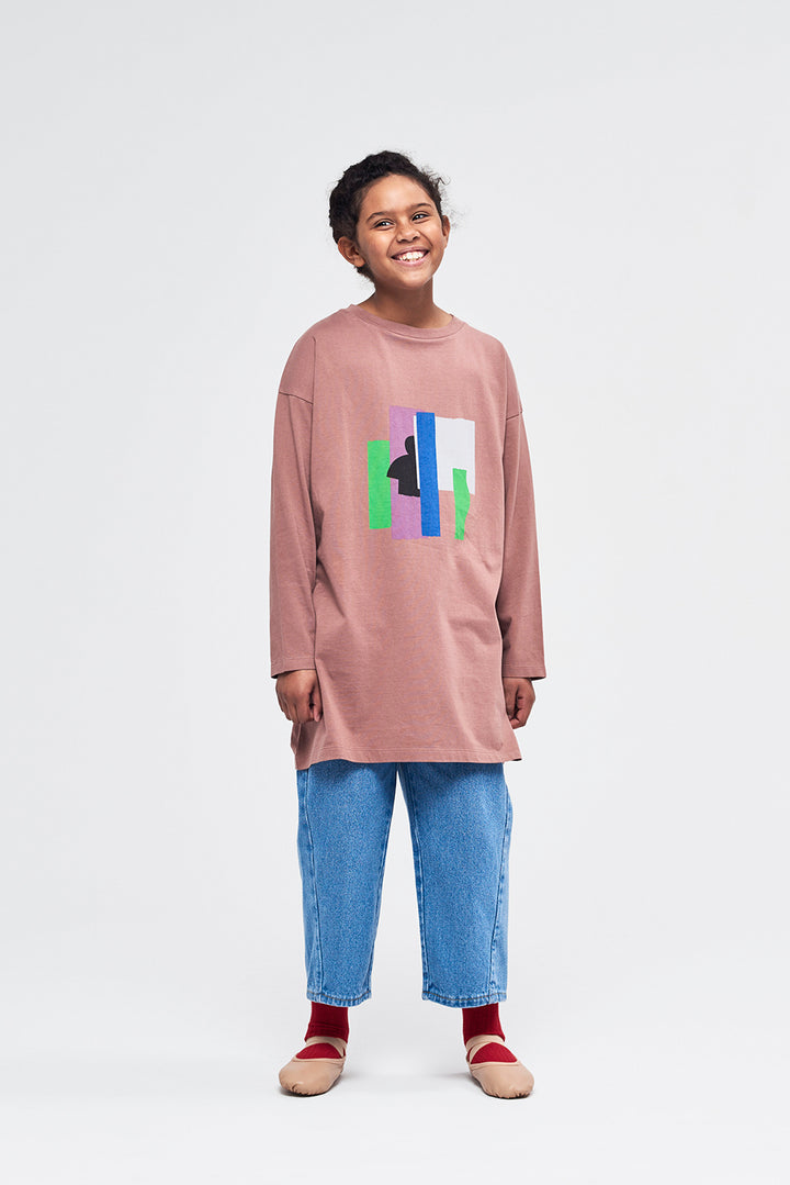 LS Tee Dress - Cognac