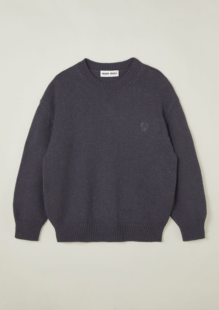 Knitted Sweatshirt - Blue Black